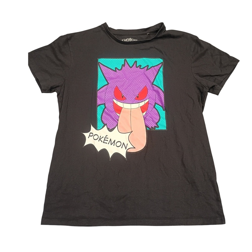 Pokemon Gengar Graphic‎ T-Shirt Unisex Medium Black Difuzed Nintendo Anime Tee